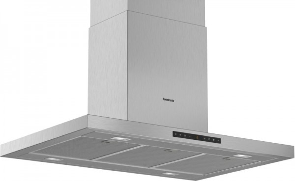 Constructa CD939850 Inselhaube mit Glasschirm 90cm Edelstahl