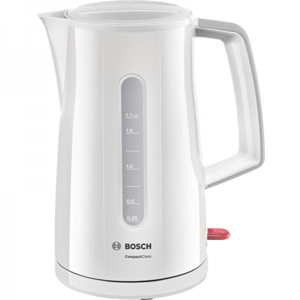 Bosch TWK3A011 Kunststoff Wasserkocher 1,7 l weiß hellgrau