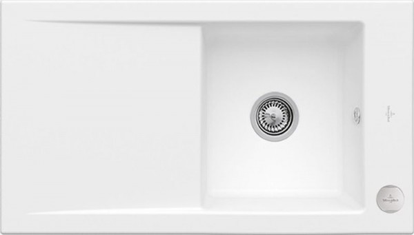 Villeroy & Boch Keramikspüle Timeline 50 Stone White CeramicPlus Excenterbetätigung