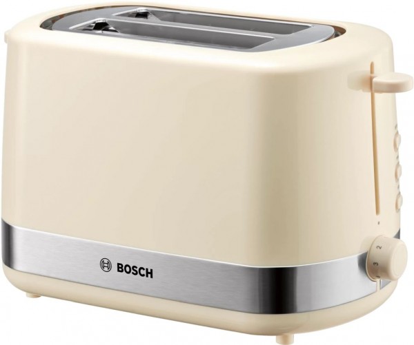 Bosch TAT7407 Kompakt-Toaster Edelstahl beige