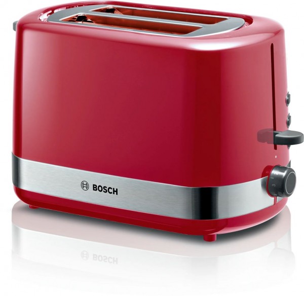 Bosch TAT6A514 ComfortLine Kompakt-Toaster rot Edelstahl