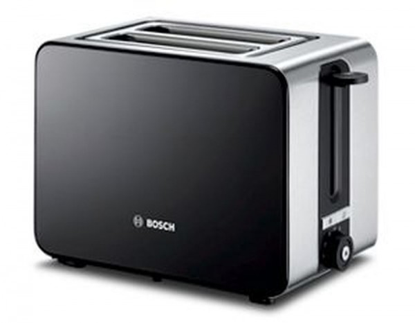 Bosch TAT7203 Kompakt-Toaster Stahl lackiert Edelstahl schwarz hochglänzend